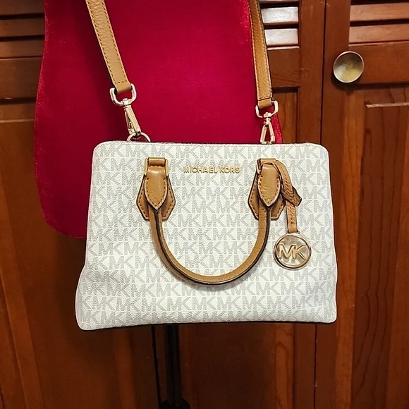 Camille small logo and leather satchel hotsell
